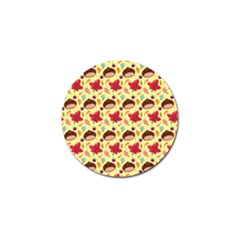 Cute Leaf Pattern Golf Ball Marker by designsbymallika