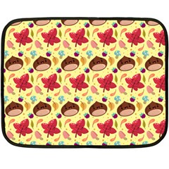 Cute Leaf Pattern Double Sided Fleece Blanket (mini)  by designsbymallika