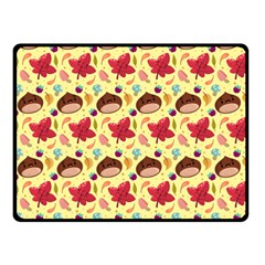 Cute Leaf Pattern Double Sided Fleece Blanket (small)  by designsbymallika