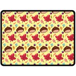 Cute Leaf Pattern Double Sided Fleece Blanket (Large)  80 x60  Blanket Front