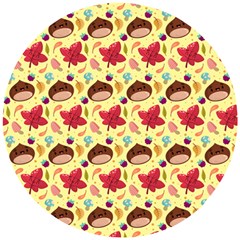 Cute Leaf Pattern Wooden Puzzle Round