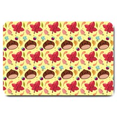 Cute Leaf Pattern Large Doormat  by designsbymallika