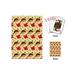 Cute Leaf Pattern Playing Cards Single Design (mini) by designsbymallika