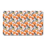 Black Orange Autumn Leaves Pattern Magnet (Rectangular) Front