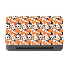 Black Orange Autumn Leaves Pattern Memory Card Reader With Cf by designsbymallika