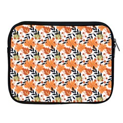 Black Orange Autumn Leaves Pattern Apple Ipad 2/3/4 Zipper Cases by designsbymallika