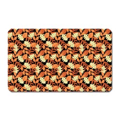 Autumn Leaves Orange Pattern Magnet (rectangular) by designsbymallika