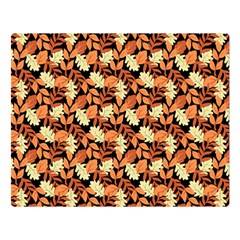 Autumn Leaves Orange Pattern Double Sided Flano Blanket (large)  by designsbymallika