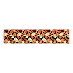 Autumn Leaves Orange Pattern Velvet Scrunchie by designsbymallika