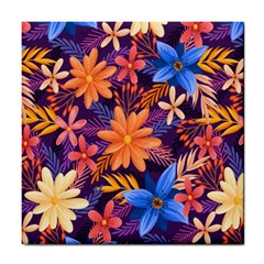 Colourful Print 5 Tile Coaster by designsbymallika