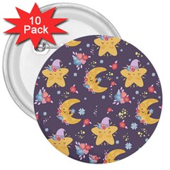 Goodnight 3  Buttons (10 Pack)  by designsbymallika