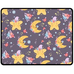 Goodnight Double Sided Fleece Blanket (medium)  by designsbymallika