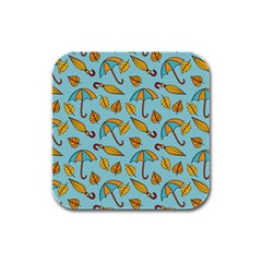 New Season Umbrella Rubber Square Coaster (4 Pack)  by designsbymallika