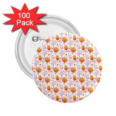 Orange Pink Tree Pattern 2 25  Buttons (100 Pack)  by designsbymallika