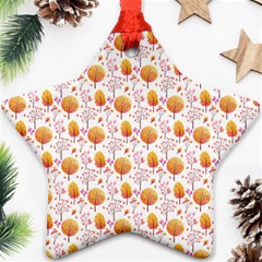 Orange Pink Tree Pattern Star Ornament (two Sides) by designsbymallika