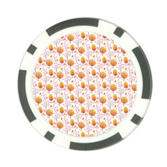 Orange Pink Tree Pattern Poker Chip Card Guard by designsbymallika