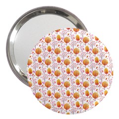 Orange Pink Tree Pattern 3  Handbag Mirrors by designsbymallika