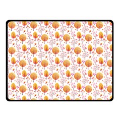 Orange Pink Tree Pattern Double Sided Fleece Blanket (small)  by designsbymallika