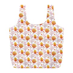 Orange Pink Tree Pattern Full Print Recycle Bag (l) by designsbymallika