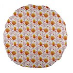 Orange Pink Tree Pattern Large 18  Premium Flano Round Cushions Back