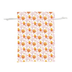 Orange Pink Tree Pattern Lightweight Drawstring Pouch (l)