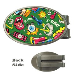 Cartoon Pattern Money Clips (oval)  by designsbymallika