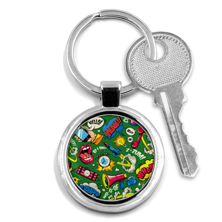 Cartoon Pattern Key Chain (Round)