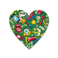 Cartoon Pattern Heart Magnet by designsbymallika