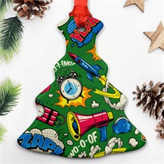 Cartoon Pattern Christmas Tree Ornament (two Sides) by designsbymallika