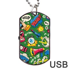 Cartoon Pattern Dog Tag Usb Flash (one Side) by designsbymallika