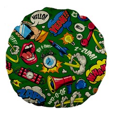 Cartoon Pattern Large 18  Premium Flano Round Cushions by designsbymallika