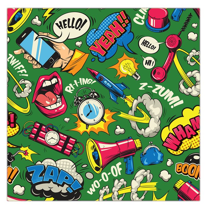 Cartoon Pattern Large Satin Scarf (Square)