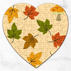 Autumn Leaves Jigsaw Puzzle (heart) by DithersDesigns