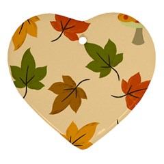 Autumn Leaves Heart Ornament (two Sides) by DithersDesigns