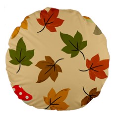 Autumn Leaves Large 18  Premium Round Cushions by DithersDesigns