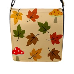 Autumn Leaves Flap Closure Messenger Bag (l) by DithersDesigns