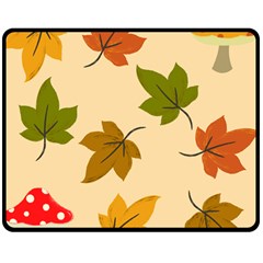 Autumn Leaves Double Sided Fleece Blanket (medium)  by DithersDesigns