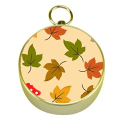 Autumn Leaves Gold Compasses by DithersDesigns