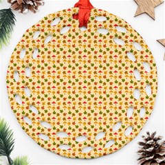 Autumn Leaves Tile Ornament (round Filigree)