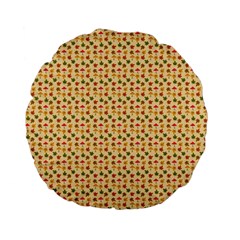 Autumn Leaves Tile Standard 15  Premium Flano Round Cushions by DithersDesigns