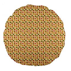 Autumn Leaves Tile Large 18  Premium Flano Round Cushions by DithersDesigns