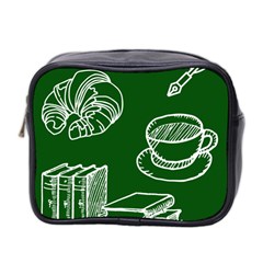 Books And Baked Goods Pattern Mini Toiletries Bag (two Sides) by DithersDesigns