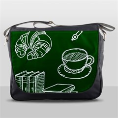 Books And Baked Goods Pattern Messenger Bag by DithersDesigns