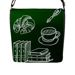 Books And Baked Goods Pattern Flap Closure Messenger Bag (l) by DithersDesigns