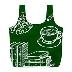 Books And Baked Goods Pattern Full Print Recycle Bag (l) by DithersDesigns