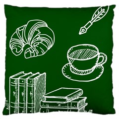 Books And Baked Goods Pattern Large Flano Cushion Case (one Side)