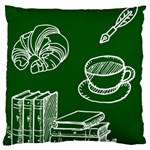 Books And Baked Goods Pattern Large Flano Cushion Case (One Side) Front