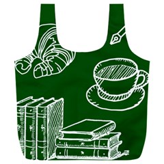 Books And Baked Goods Pattern Full Print Recycle Bag (xxl) by DithersDesigns