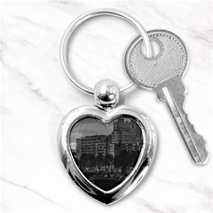 Sunset Coastal Urban Scene, Montevideo, Uruguay Key Chain (heart) by dflcprintsclothing