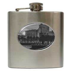 Sunset Coastal Urban Scene, Montevideo, Uruguay Hip Flask (6 Oz) by dflcprintsclothing